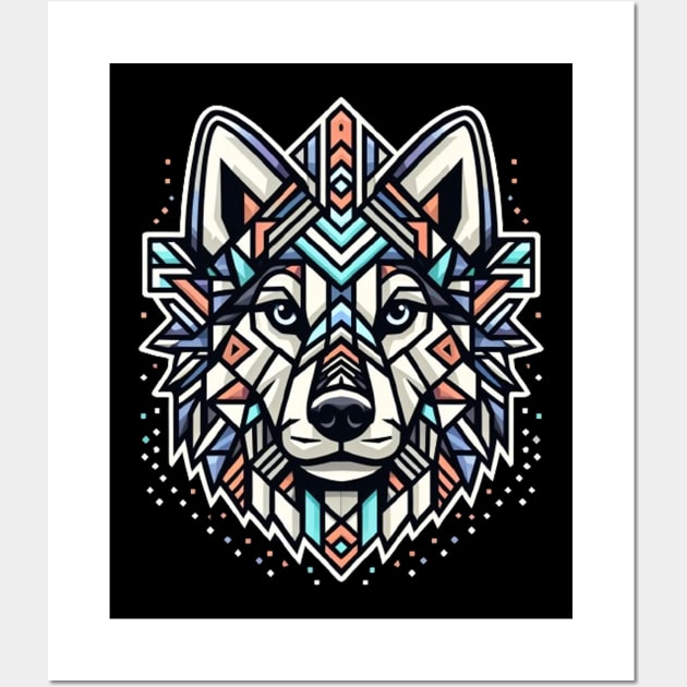 Geometric dog face Wall Art by  El-Aal